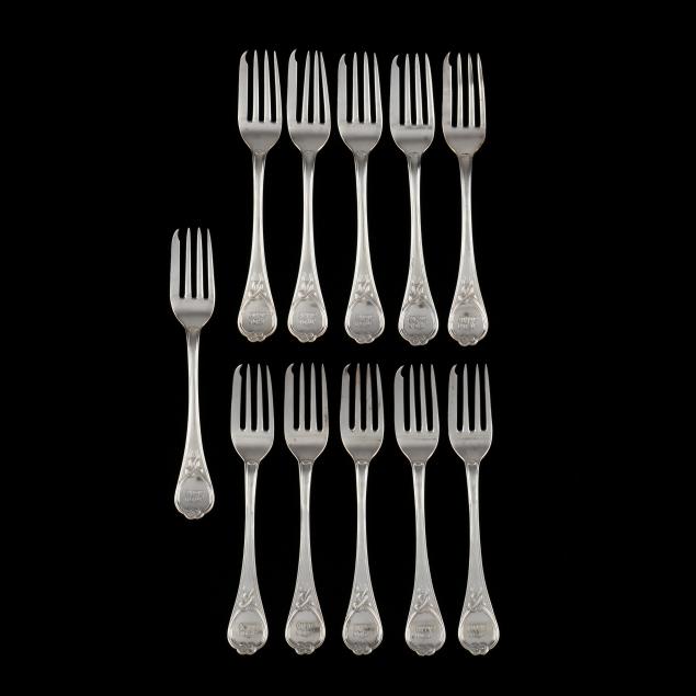 set-of-11-charleston-related-coin-silver-pie-pastry-forks