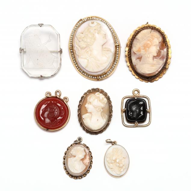 a-group-of-cameo-and-intaglio-jewelry-items
