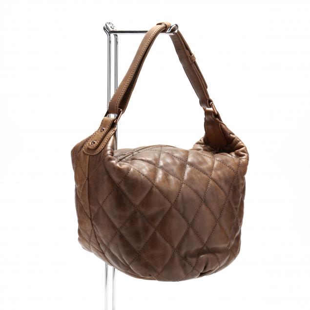 Chanel Bag Cloudy Bundle Quilted Hobo Bag Khaki Brown Colour
