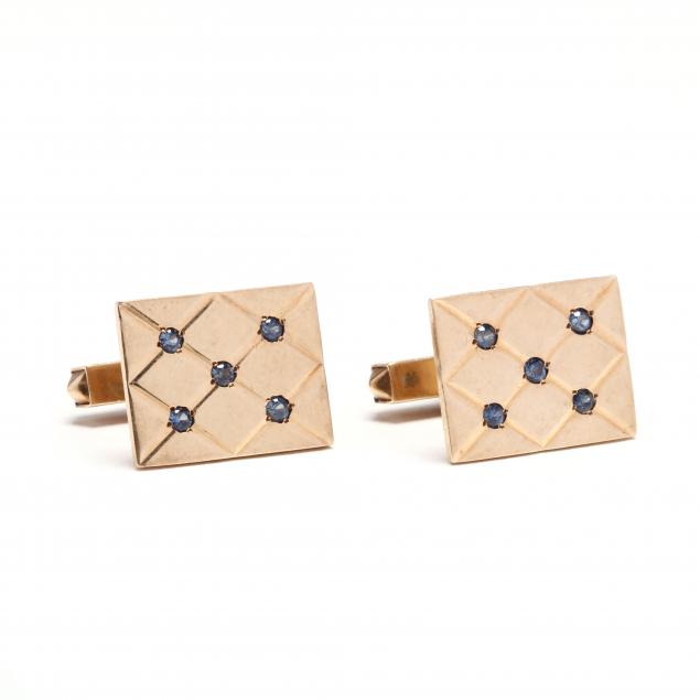 14kt-gold-and-gem-set-cufflinks