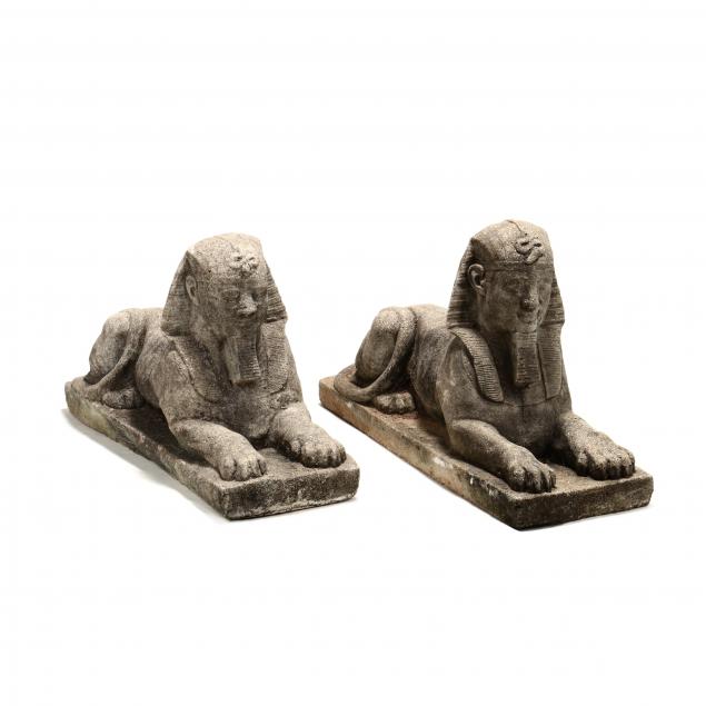 pair-of-vintage-cast-stone-sphinxes