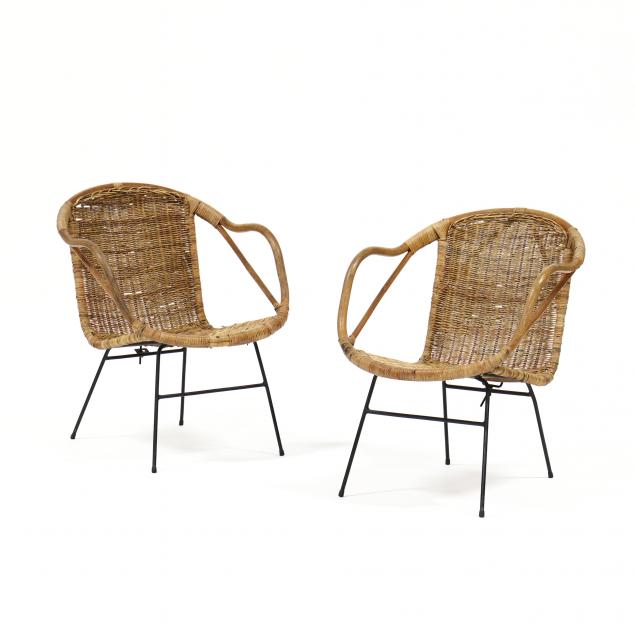 pair-of-mid-century-wicker-armchairs