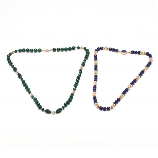 two-gemstone-bead-necklaces