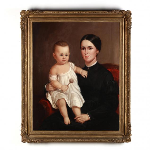 american-school-portrait-of-a-woman-child-mid-19th-century