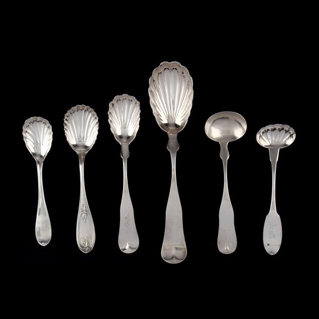six-american-coin-silver-serving-spoons