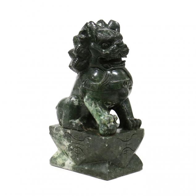 a-large-chinese-carved-hardstone-foo-dog