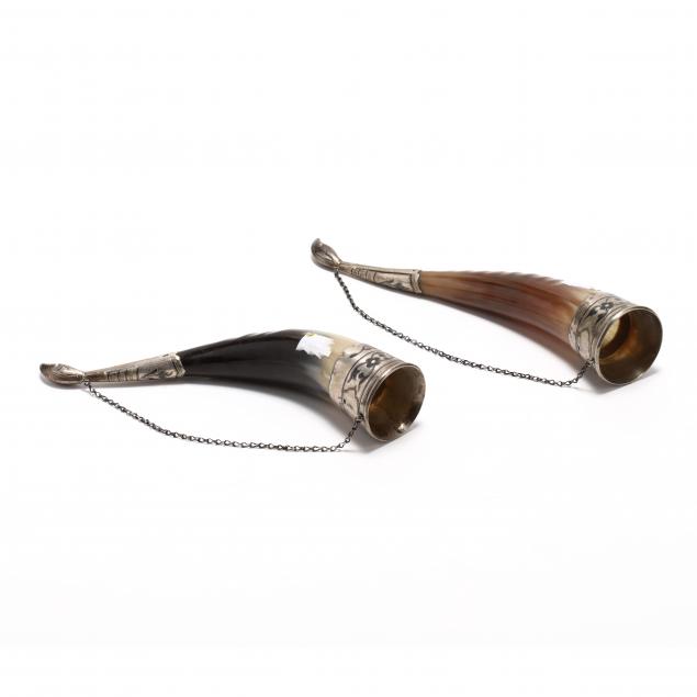 two-georgian-silver-mounted-drinking-horns