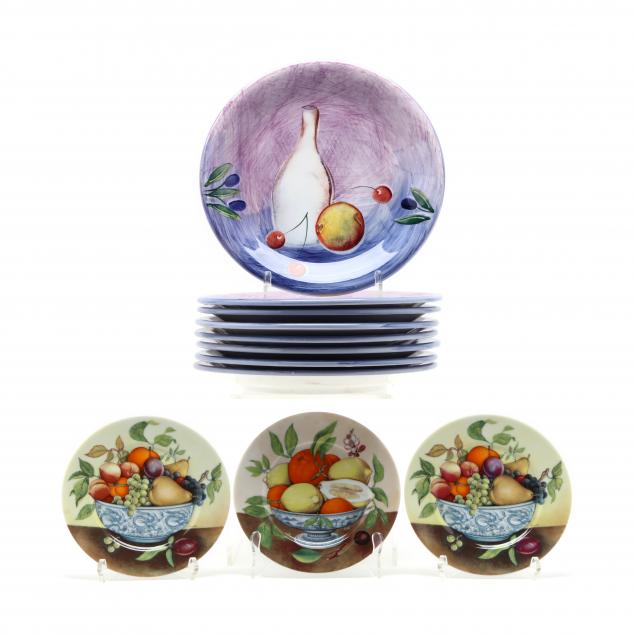 two-sets-of-italian-porcelain-plates