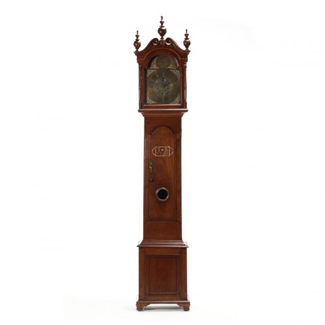 rare-north-carolina-chippendale-sulfur-inlaid-walnut-tall-case-clock