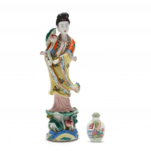 a-chinese-snuff-bottle-and-porcelain-figure-of-guan-yin