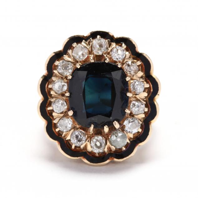 gold-sapphire-diamond-and-enamel-ring