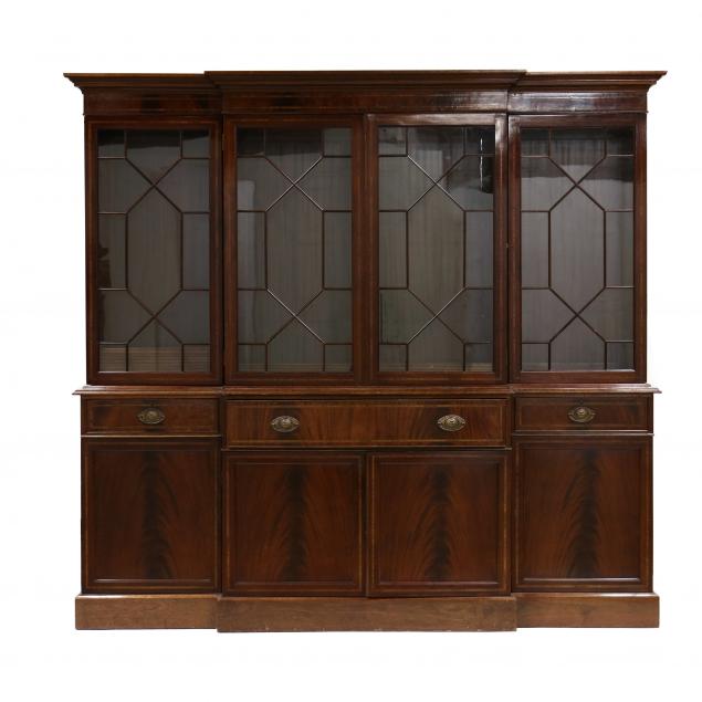 georgian-style-inlaid-mahogany-breakfront