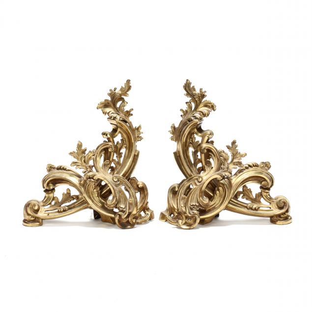 pair-of-french-rococo-style-gilt-brass-chenets