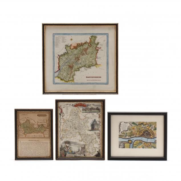 three-english-shire-maps-and-one-french-city-plat