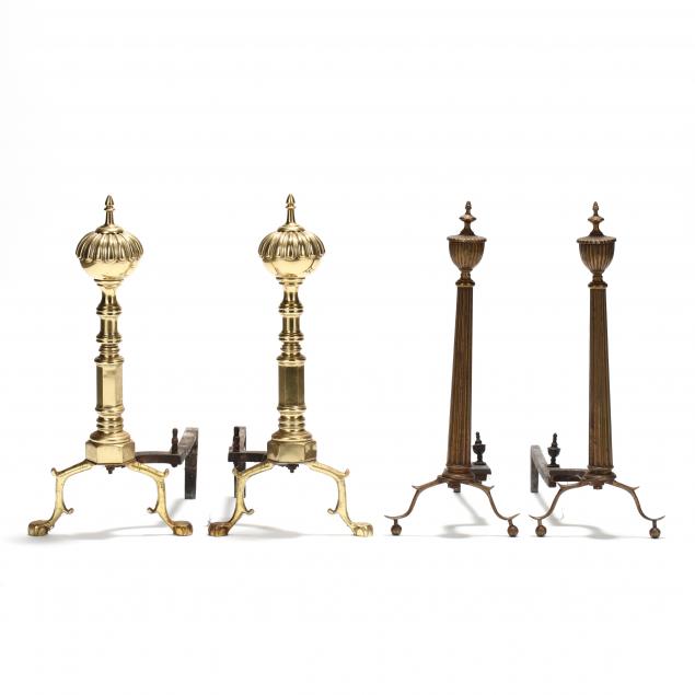 two-pairs-of-continental-andirons