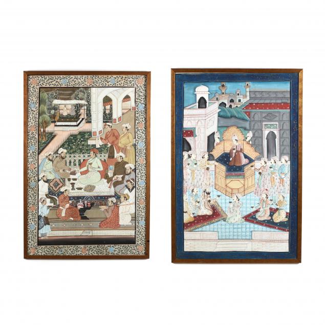 two-vintage-mughal-style-paintings