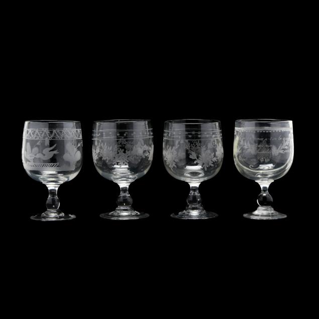 four-vintage-etched-french-wedding-goblets