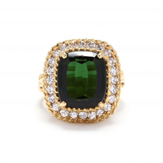 18kt-gold-green-tourmaline-and-diamond-ring