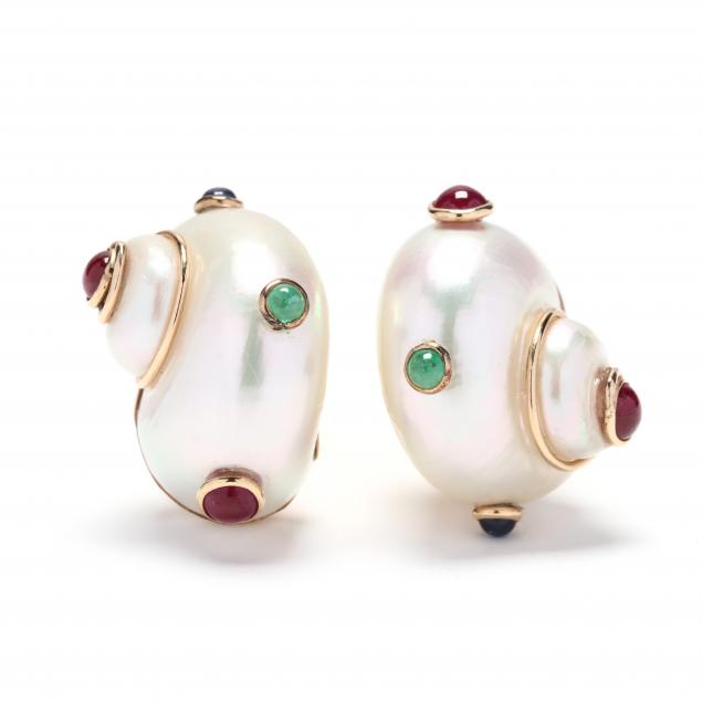 14kt-gold-shell-and-gem-set-earrings-maz