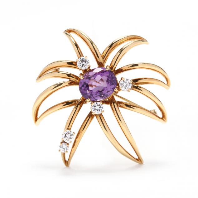 18kt-gold-amethyst-and-diamond-brooch