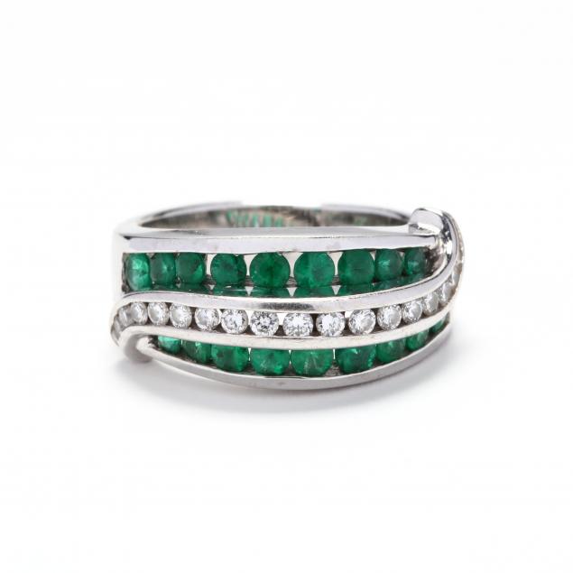 18kt-white-gold-diamond-and-emerald-ring-charles-krypell