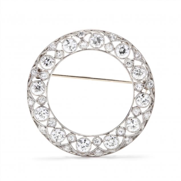 art-deco-platinum-and-diamond-circle-brooch