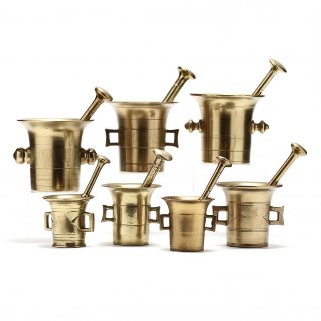 seven-antique-brass-mortar-and-pestles