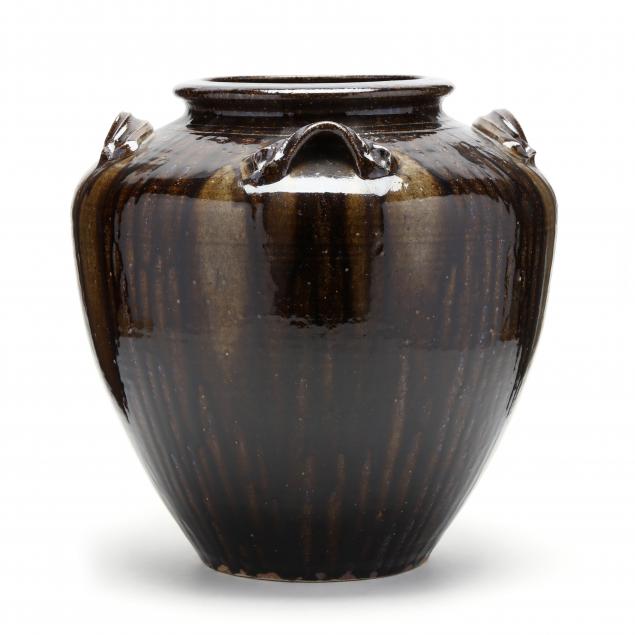 western-nc-pottery-kim-ellington-large-four-handled-vase