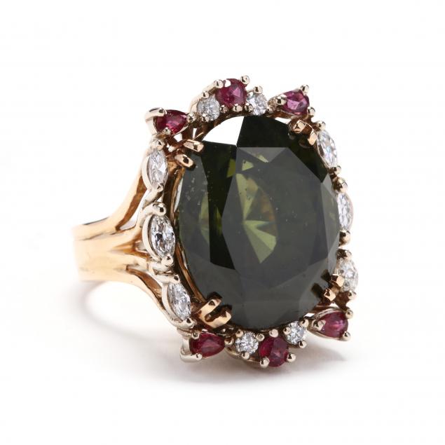 14kt-gold-green-zircon-and-gem-set-ring