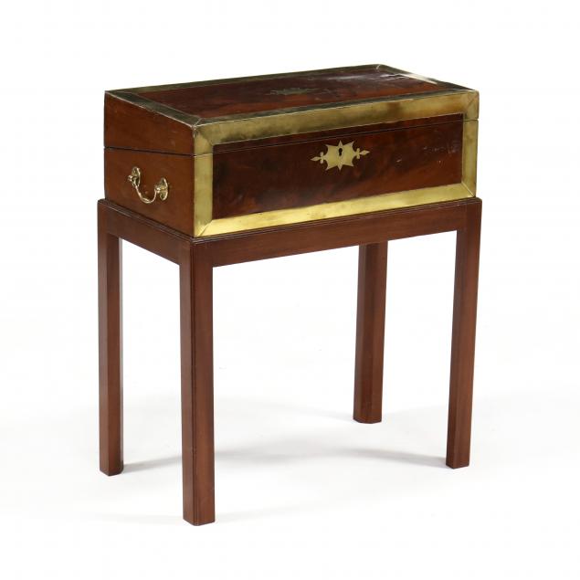 antique-campaign-style-lap-desk-on-stand