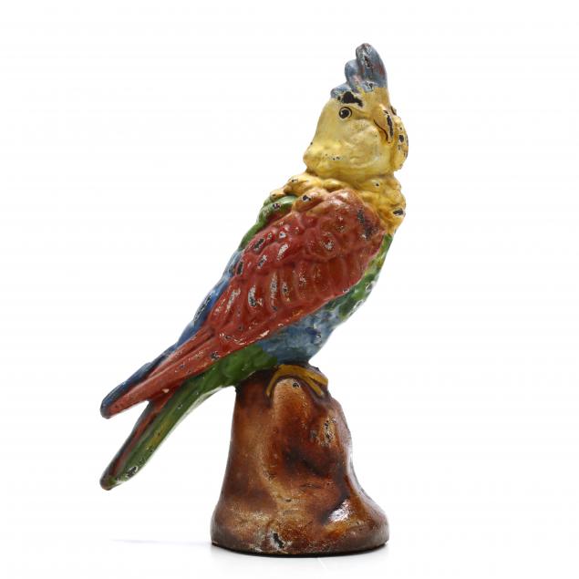 vintage-cockatoo-on-stump-doorstop