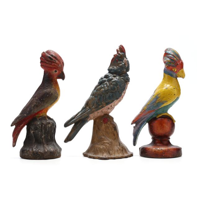 three-vintage-cockatoo-doorstops