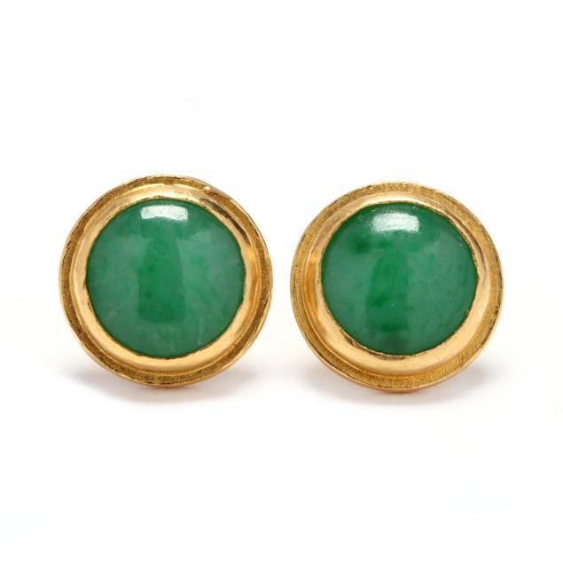 high-karat-gold-and-jadeite-stud-earrings