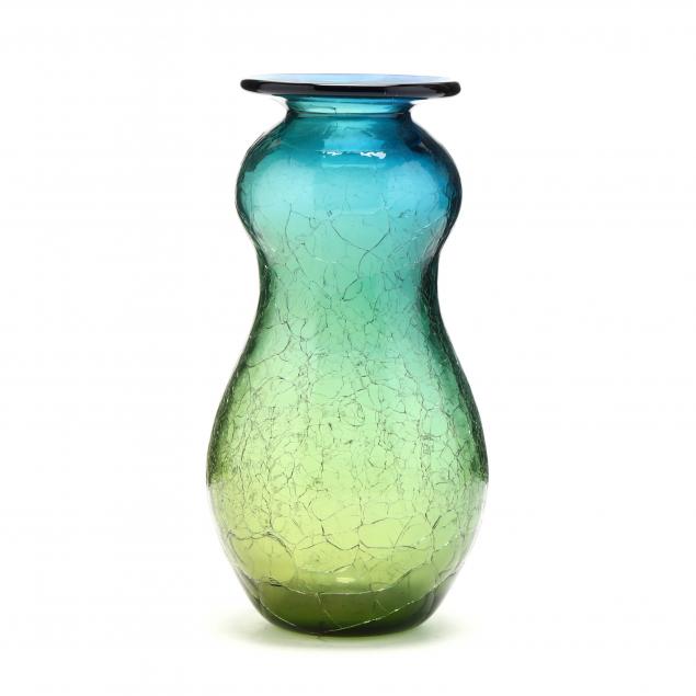signed-blenko-transitional-crackle-glass-vase