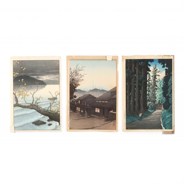 hasui-kawase-japanese-1883-1957-three-woodblock-prints