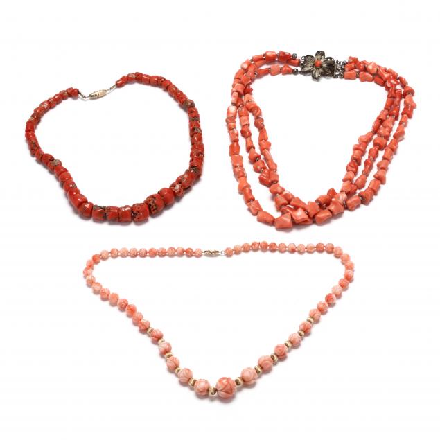 three-coral-bead-necklaces