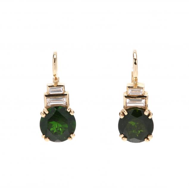 14kt-gold-chrome-diopside-and-diamond-earrings