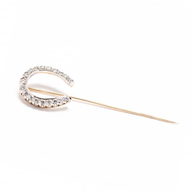 14kt-bi-color-gold-diamond-horseshoe-stickpin