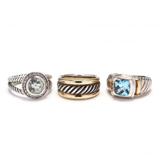 three-sterling-silver-gold-and-gem-set-rings-david-yurman