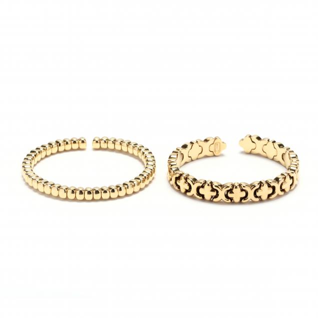two-18kt-gold-cuff-bracelets