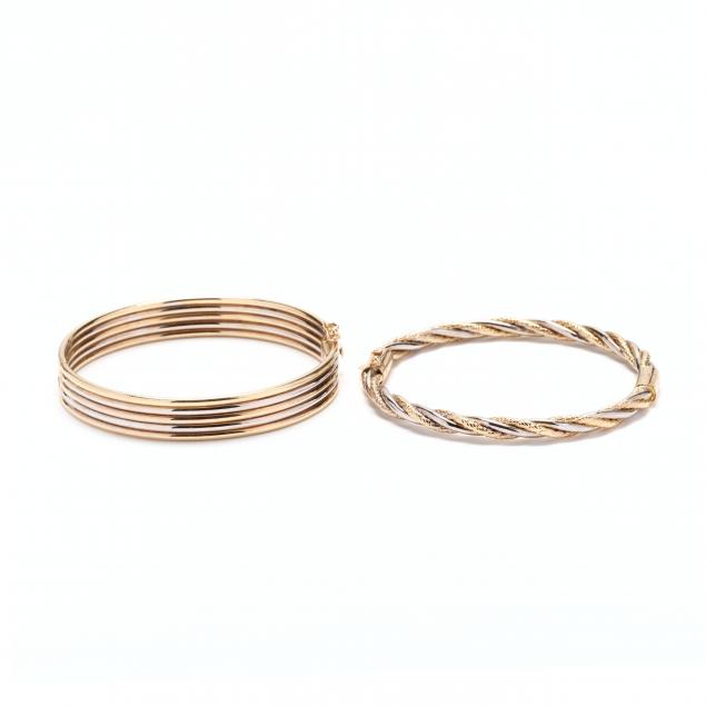 two-bi-color-14kt-gold-bracelets