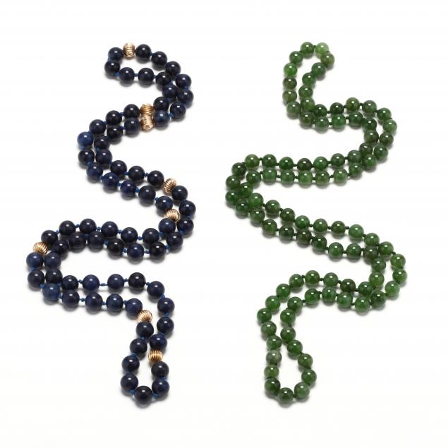 two-gemstone-bead-necklaces