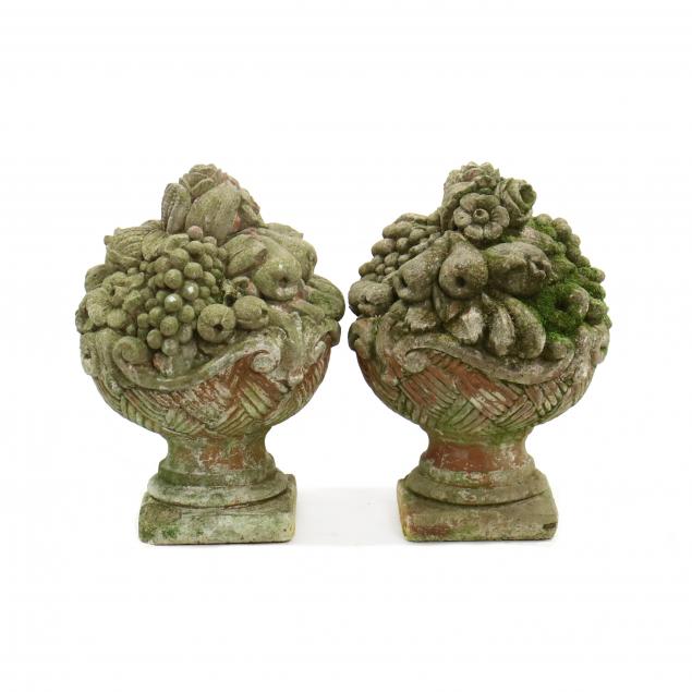 pair-of-vintage-cast-stone-fruit-baskets