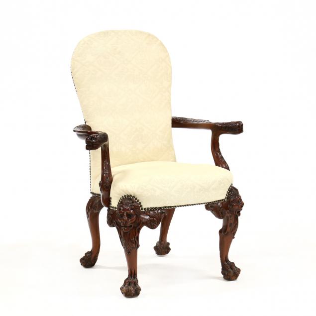 maitland-smith-georgian-style-carved-mahogany-armchair