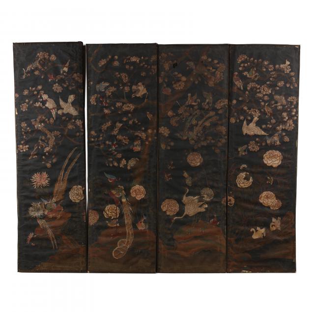 four-antique-chinese-painted-panels