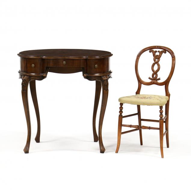 vintage-italian-kidney-shaped-writing-desk-and-chair