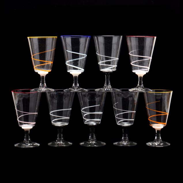 set-of-nine-swirl-glass-goblets-pacifica