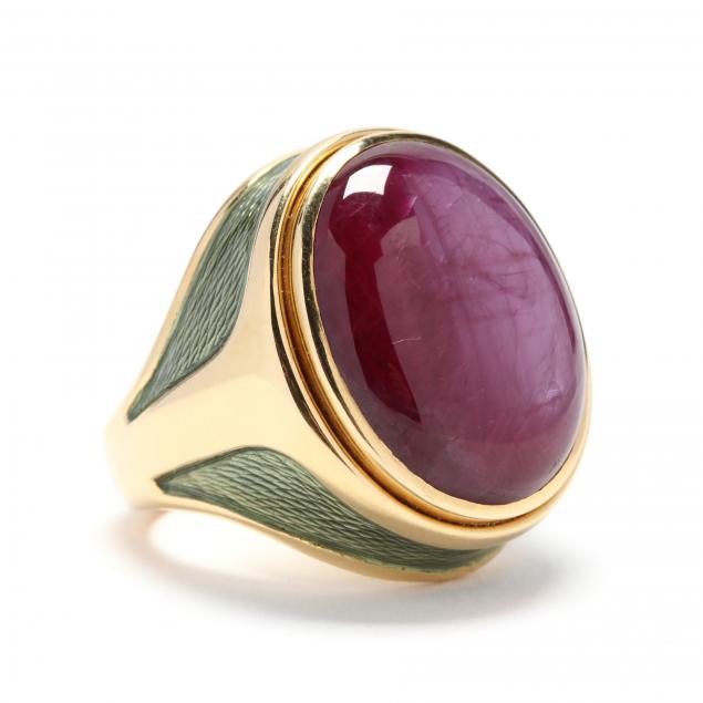 18kt-gold-ruby-and-enamel-ring-de-vroomen