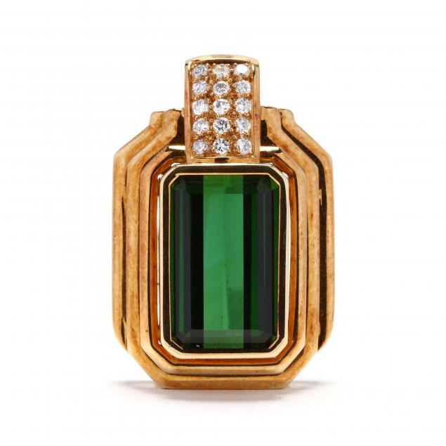 18kt-gold-green-tourmaline-and-diamond-pendant