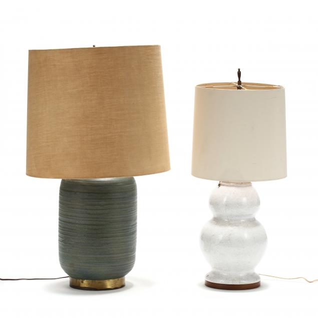 two-mid-century-pottery-table-lamps